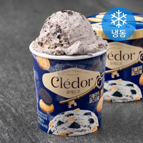 끌레도르 더블쿠키 페스티벌 파인트 아이스크림 (냉동), 474ml, 4개