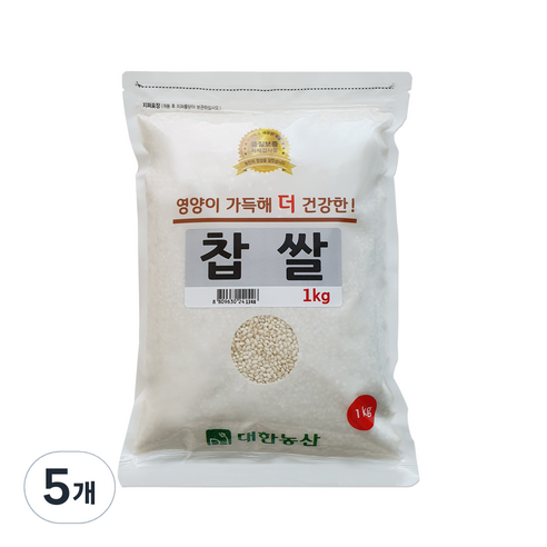 대한농산 찹쌀, 5개, 1kg