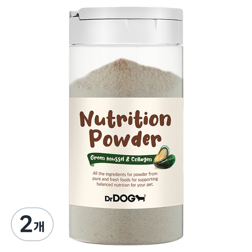 닥터독 강아지 영양 파우더 간식, 혼합맛(초록입홍합/콜라겐), 70g, 2개
