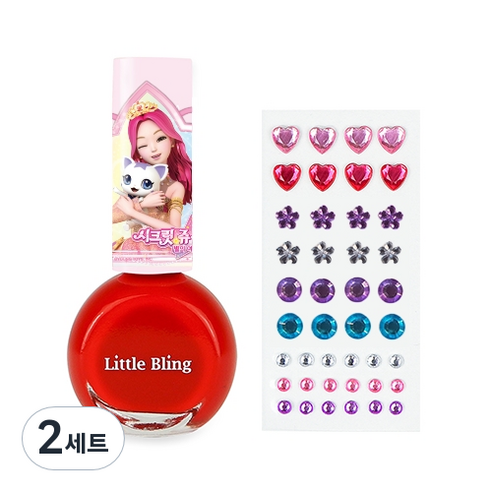 리틀블링 시크릿쥬쥬 별의여신 쥬얼리네일세트, 연지곤지, 2세트