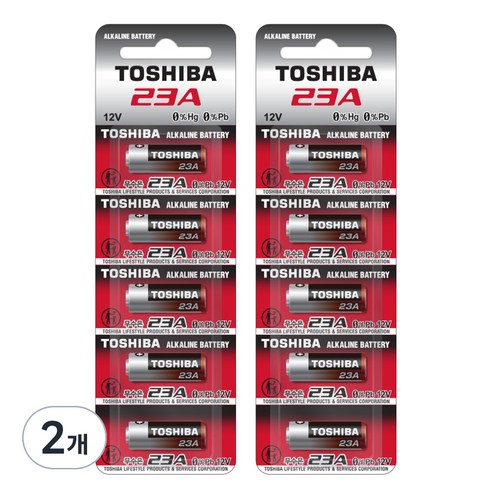 도시바 23A 12V 알카라인 AA건전지, 10개입, 2개