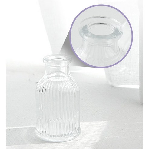 시간을 담은 섬세한 아름다움, 디어모모 스트라이프 엔틱 미니 유리 화병