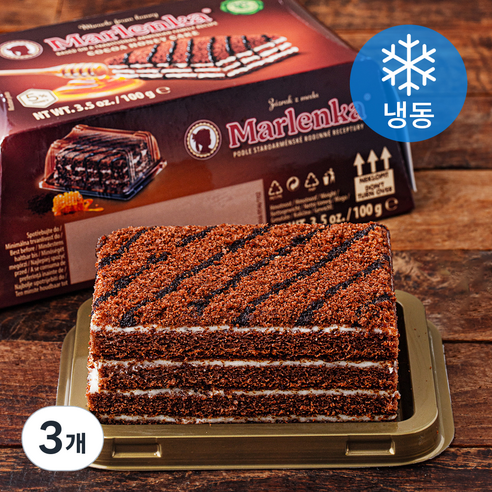 말렌카 허니 케이크 코코아 (냉동), 100g, 3개