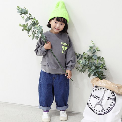 초코몽 아동용 넘버 맨투맨