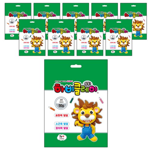 토단교재 하비클레이 10p, 초록, 50g, 1개