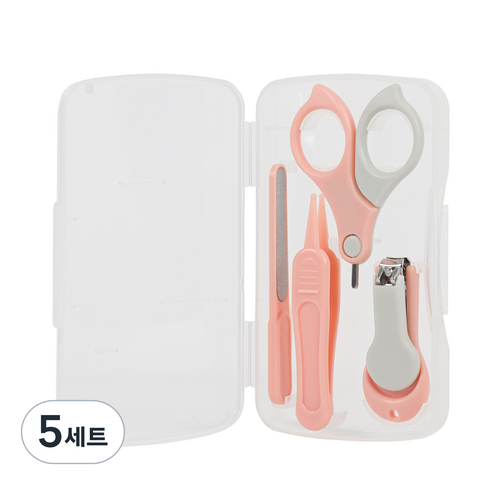 온비유 유아용 손톱깎이 4종 세트, 핑크, 5세트