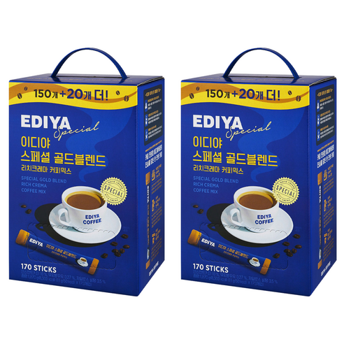 이디야 스페셜 골드블렌드 리치크레마 커피믹스, 11g, 170개입, 2개