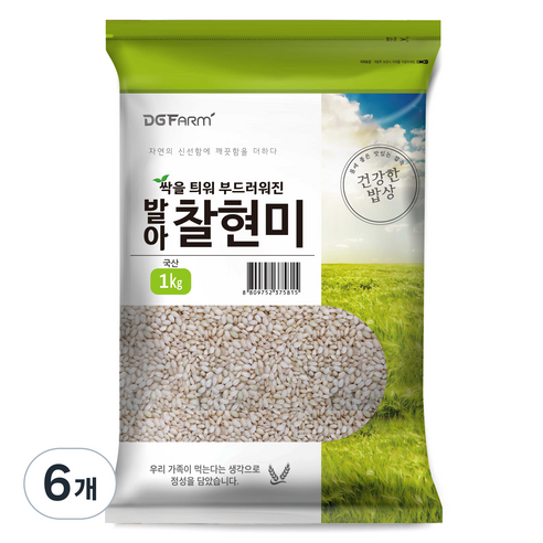 건강한밥상 발아찰현미, 1kg, 6개