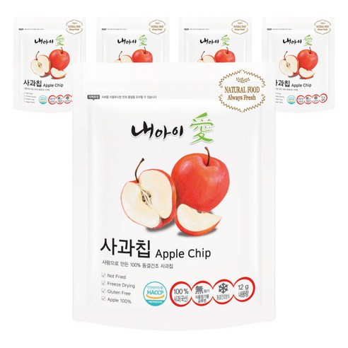 내아이애 동결건조 과일칩, 12g, 5개