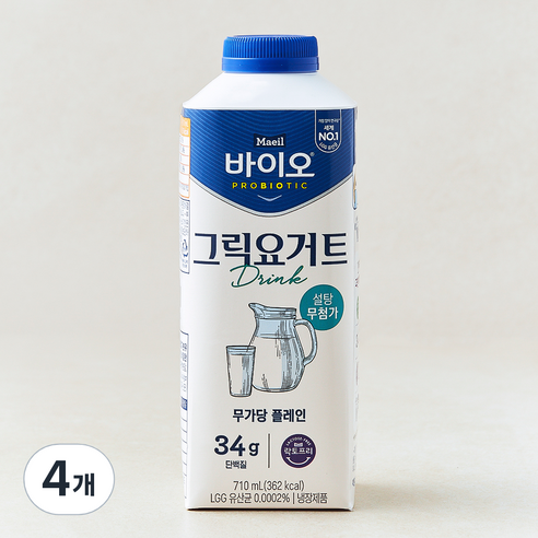 매일바이오 그릭요거트 드링크 무가당, 4개, 1개입, 710ml