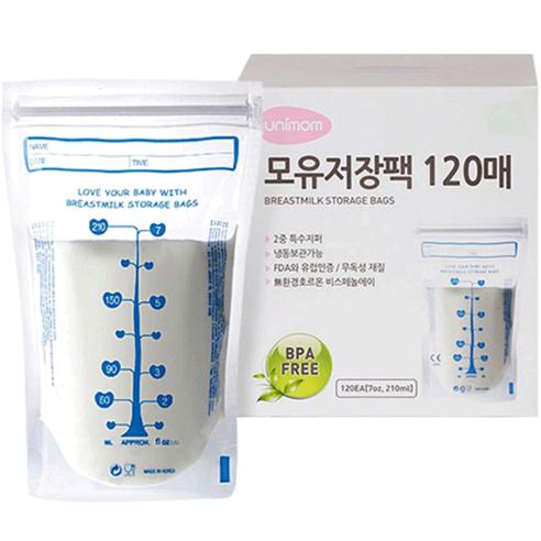 유니맘 모유저장팩 210ml, 120매, 1개 유니맘 모유저장팩 210ml, 120매, 1개