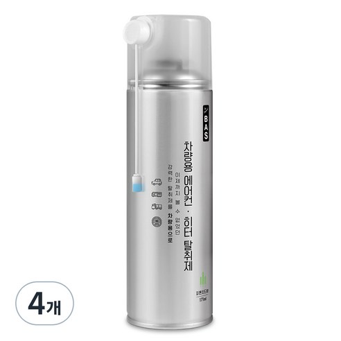 BAS 차량용 에어컨히터 탈취제, 171ml, 4개