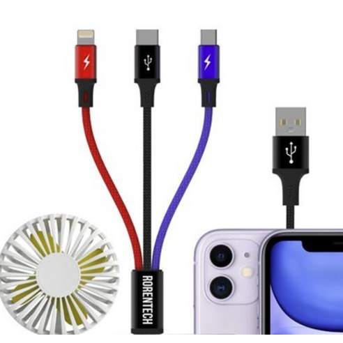 다양한 기기를 한 번에 편리하게 충전하는 3 in 1 멀티 충전 케이블