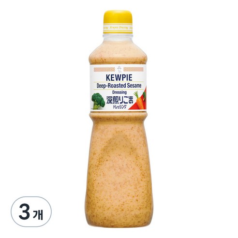 큐피 딥 로스티드 참깨 드레싱, 1L, 3개