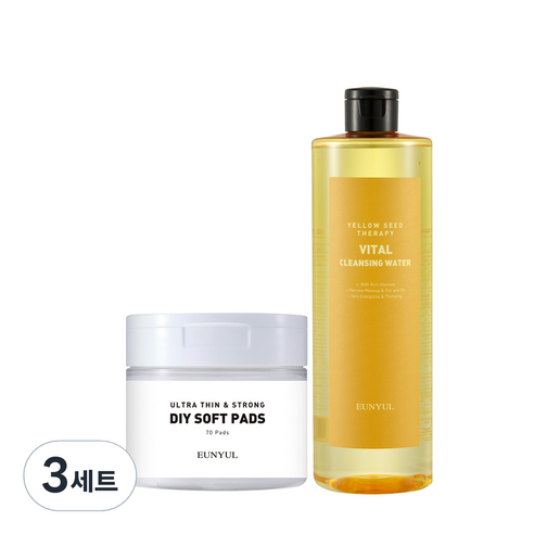 은율 옐로우씨드 테라피 바이탈 클렌징워터 500ml + 패드 70p 세트, 3세트