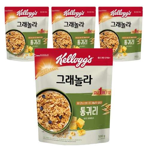 켈로그 통귀리 그래놀라, 500g, 4개