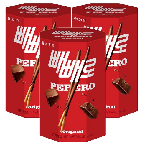 빼빼로 오리지날, 184g, 3개