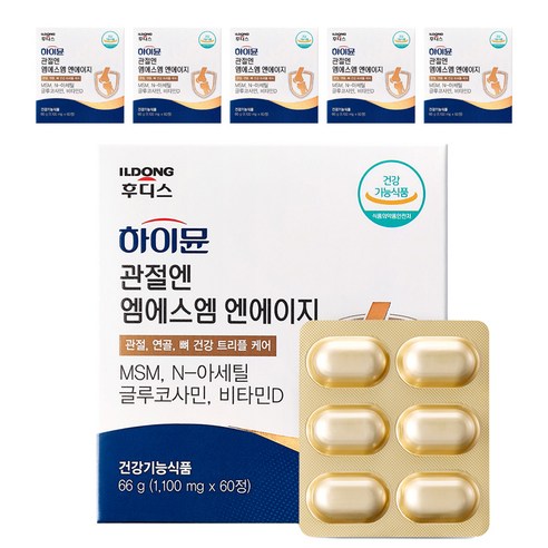 일동후디스 하이뮨 관절엔 엠에스엠 엔에이지 66g, 60정, 6개