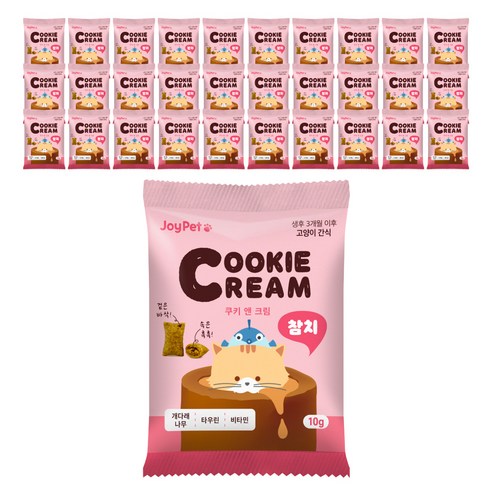 조이펫 고양이 쿠키 앤 크림 간식, 참치, 10g, 200개