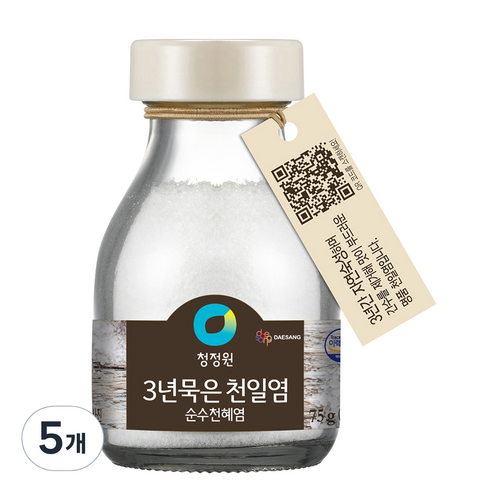 청정원 3년묵은 천일염, 75g, 5개
