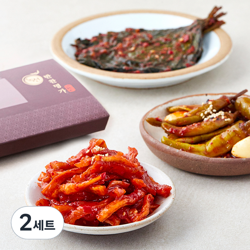 녹선 절임반찬 알마늘 고추무침 100g + 맛무말랭이무침 150g + 양념깻잎무침 150g, 400g, 2세트