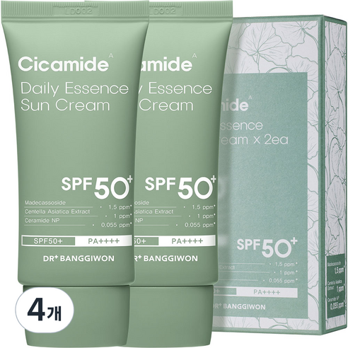 닥터방기원 시카마이드 데일리 에센스 선크림 SPF50+ PA++++, 50ml, 50g, 4개