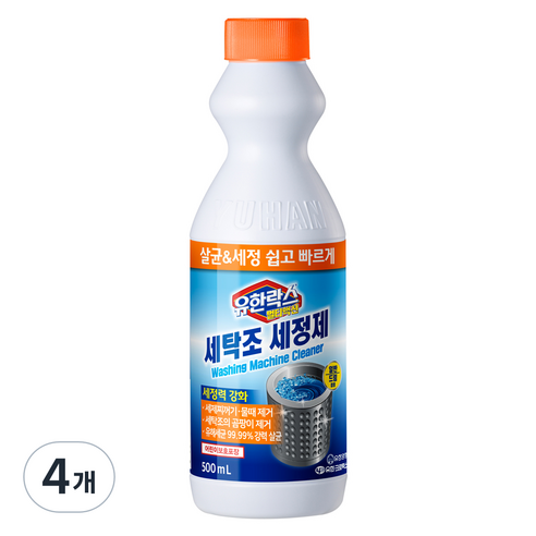 유한락스 멀티액션 세탁조 세정제, 500ml, 4개