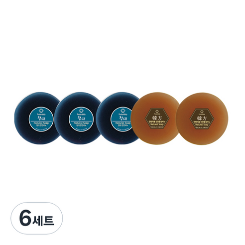 프로버블리 프리미엄 중성비누 5p 세트 550g 청대 3p + 한방미용 2p, 6세트