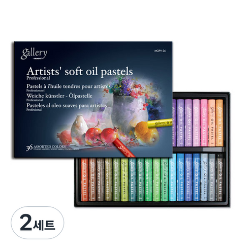 문교 소프트 오일 파스텔 지함 MOPV-36, 36색, 2세트