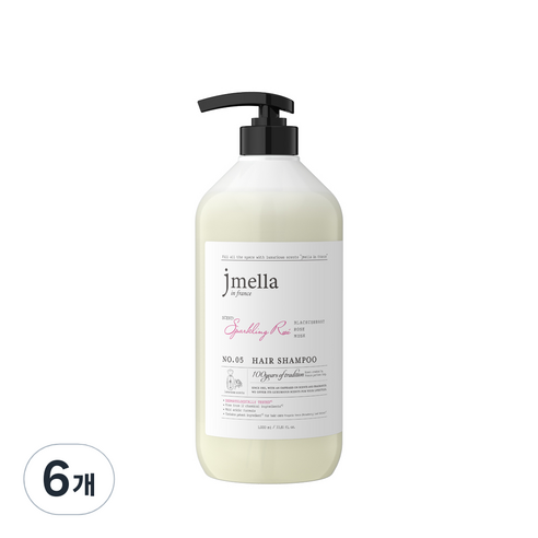 제이멜라 인 프랑스 페이보릿 스파클링 로제 헤어 퍼퓸 샴푸, 6개, 1000ml