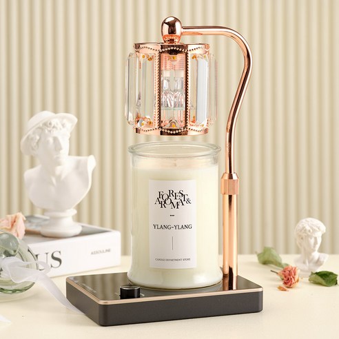 캔들백화점 엘사 캔들워머 + 소이 캔들 750g 세트, 일랑일랑, 로즈골드(블랙)