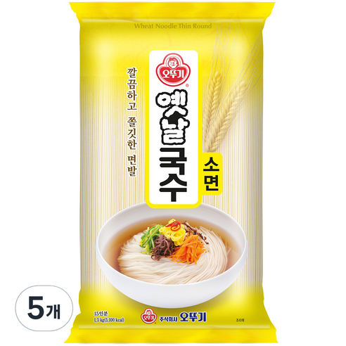 오뚜기옛날 국수 소면, 1.5kg, 5개