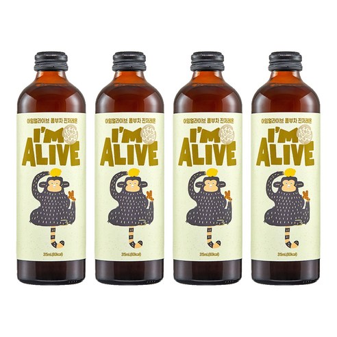 아임얼라이브 콤부차 진저레몬, 315ml, 4개