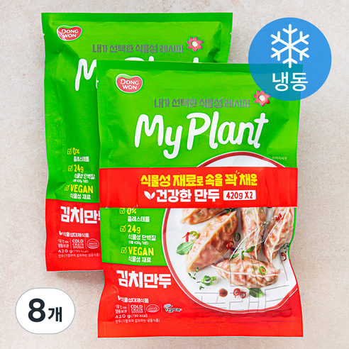 동원 My Plant 김치만두 (냉동), 420g, 8개