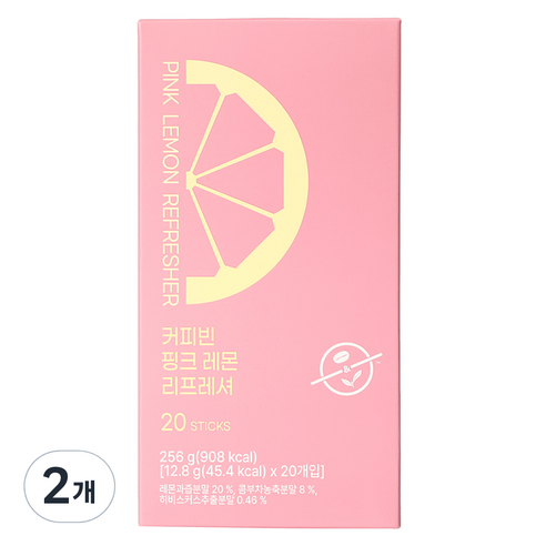 커피빈 핑크 레몬 리프레셔, 2개, 20개입, 12.8g