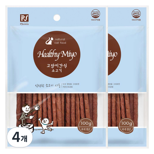 굿데이 고양이 헬씨미요 간식, 소고기 맛, 100g, 4개