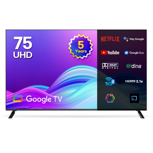 이노스 5년 무상AS 4K UHD 구글 TV 75인치 스마트 티비, 방문설치, 스탠드형, G75, 189cm(75인치)