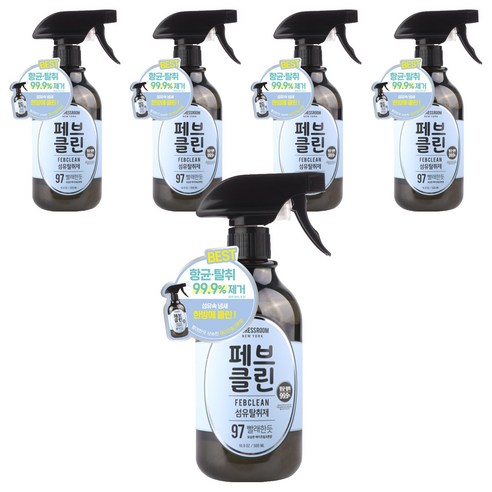 더블유드레스룸 페브클린 섬유탈취제 본품, 500ml, 코튼향, 5개