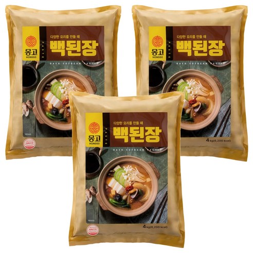 몽고식품 백된장, 4kg, 3개