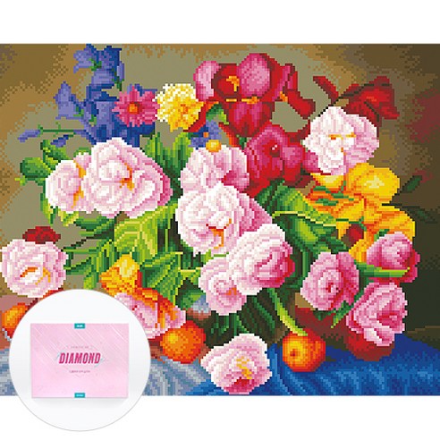 디클레어 액자 캔버스형 보석십자수 DIY 키트 40 x 50 cm, 솜사탕, 1세트