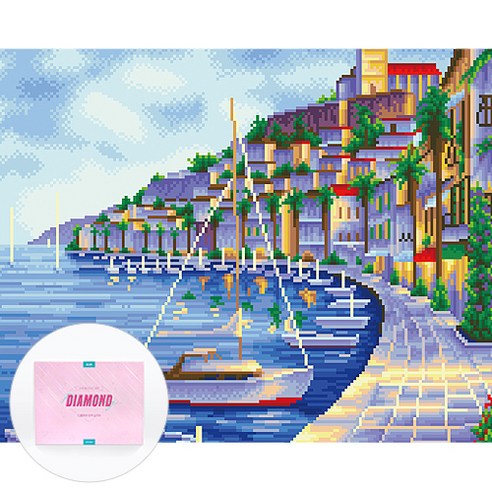 디클레어 액자 캔버스형 보석십자수 DIY 키트 40 x 50 cm, 1세트, 나폴리로 가는 길