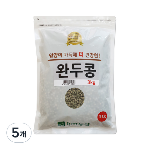 대한농산 완두콩, 3kg, 5개