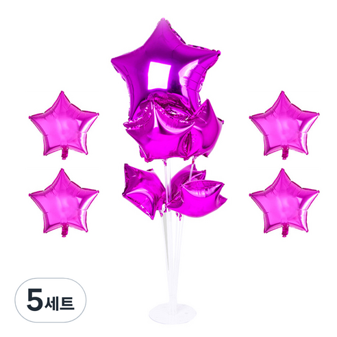 파티쇼 풍선꽂이장식세트 70cm, 별푸치샤, 5세트