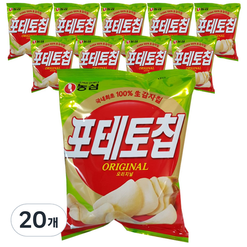 농심 포테토칩 오리지널, 60g, 20개