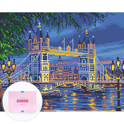 디클레어 액자 캔버스형 보석십자수 DIY 키트 40 x 50 cm, 1세트, 런던브릿지