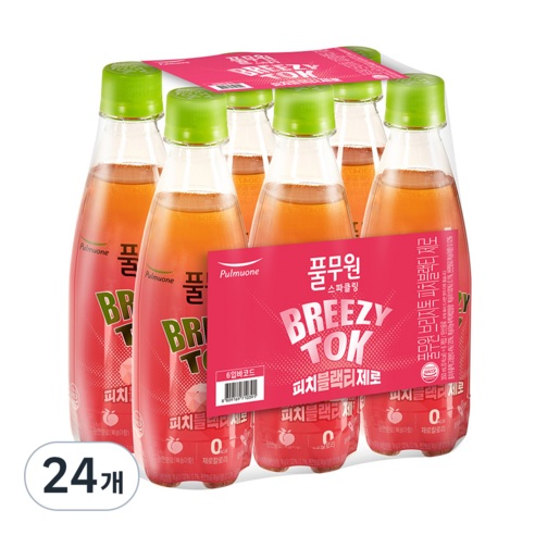 풀무원 브리지톡 피치 블랙티 제로, 350ml, 24개