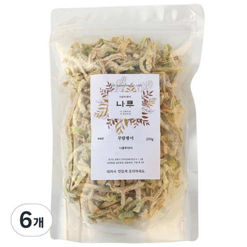 나물투데이 국내산 건무말랭이, 200g, 6개