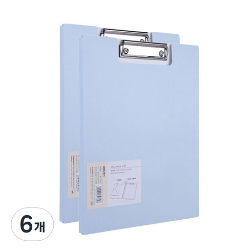델리 커버 클립보드 레포트 화일 A4 72500, 블루, 6개