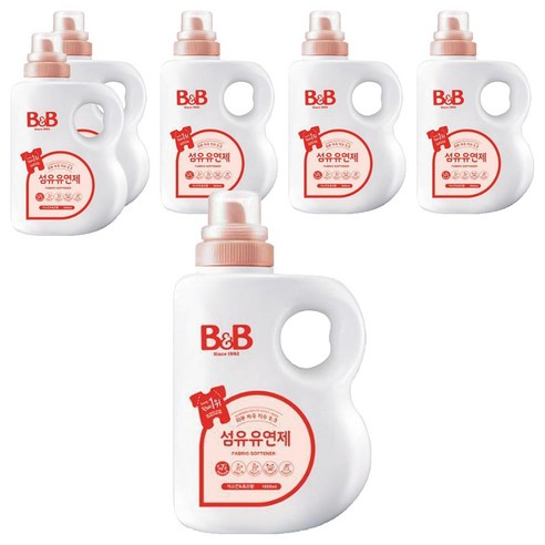 비앤비 섬유유연제 자스민 앤 로즈 본품, 1.8L, 6개