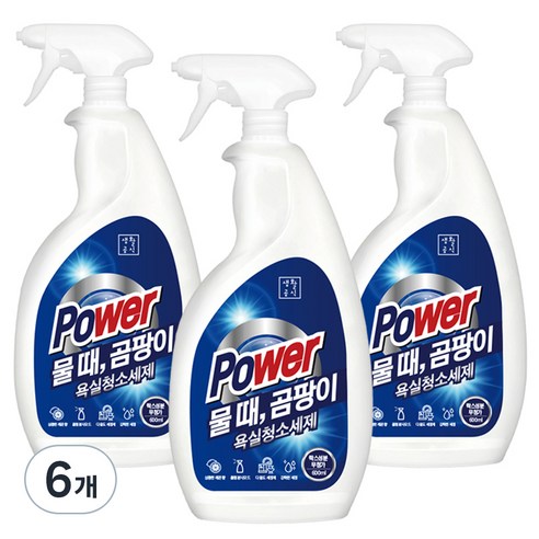 생활공식 파워 욕실청소세제, 6개, 600ml